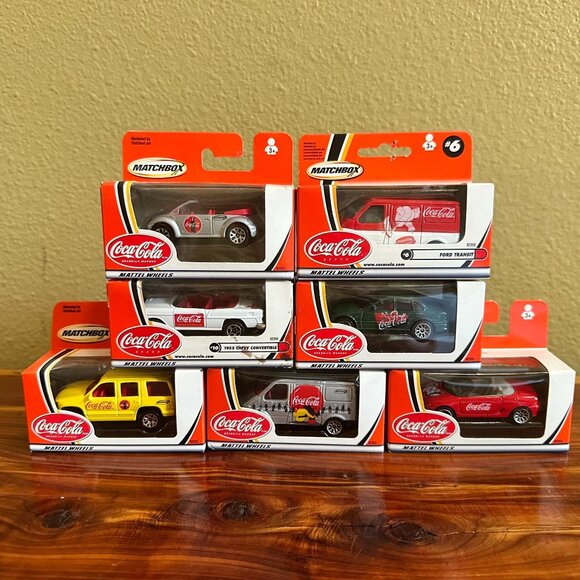 Matchbox Coca-Cola Die-Cast Cars Lot Of 7 Collectible Vehicles - Picture 1 of 4